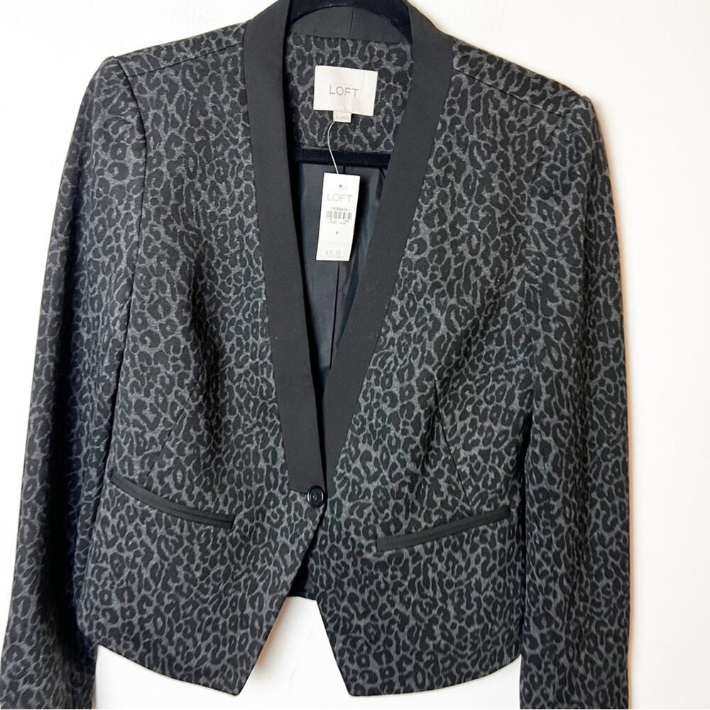 NWT SZ 4 Loft Black & Gray Leopard Print
